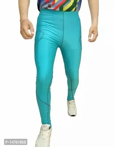 Stylish Blue Polyester  Regular Track Pants For Men