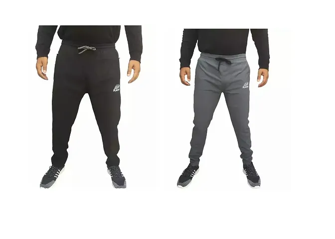 Stylish Multicoloured Polyester Regular Track Pants For Men Pack Of 2