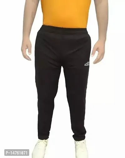 Stylish Black Polyester  Regular Track Pants For Men-thumb0