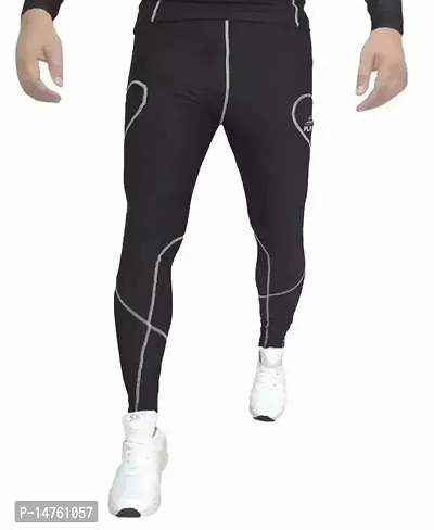 Stylish Black Polyester  Regular Track Pants For Men