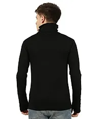 TEES PARK Men's Cotton Full Sleeves High Cowl Neck Mask T-Shirt-thumb1