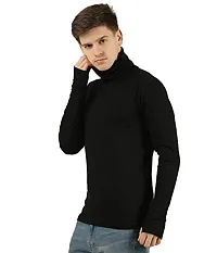 TEES PARK Men's Cotton Full Sleeves High Cowl Neck Mask T-Shirt-thumb2