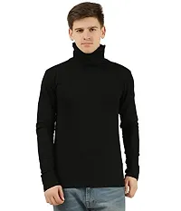 TEES PARK Men's Cotton Full Sleeves High Cowl Neck Mask T-Shirt-thumb3