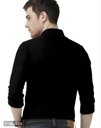 Stylish Cotton Solid Long Sleeve Casual Shirt For Men-thumb2