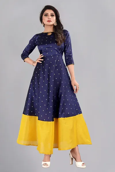 Stylish Taffeta Jacquard Ethnic Gown