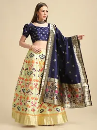 Women  Jacquard Semi Stitched Lehenga Choli-thumb3