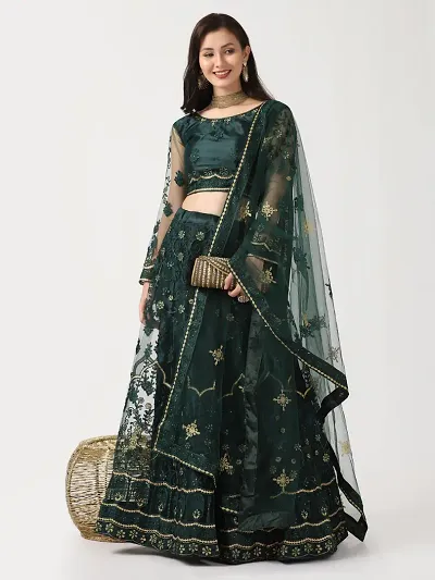 Attractive Women Net Semi Stitched Lehenga Choli