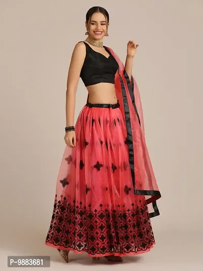 Women  Net Semi Stitched Lehenga Choli-thumb3