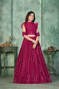 Stylish Pink Georgette  Lehenga Choli Set For Women-thumb3