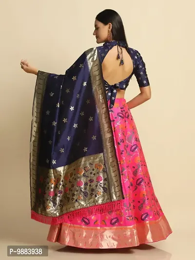 Women  Jacquard Semi Stitched Lehenga Choli-thumb3