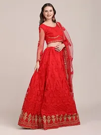 Women  Net Semi Stitched Lehenga Choli-thumb2