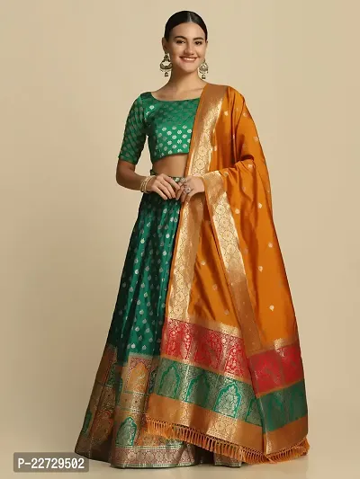 Stylish Green Net  Lehenga Choli Set For Women-thumb5