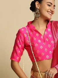 Stylish Pink Jacquard Silk  Lehenga Choli Set For Women-thumb4