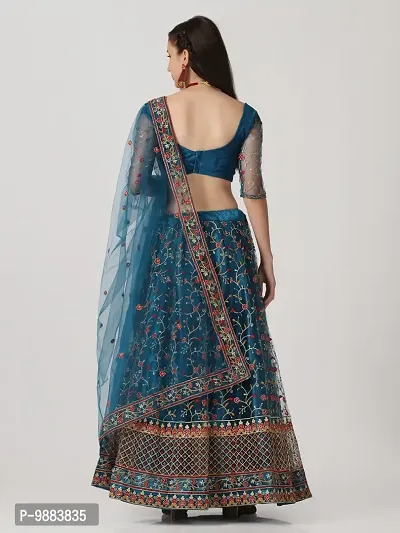 Women  Net Semi Stitched Lehenga Choli-thumb2