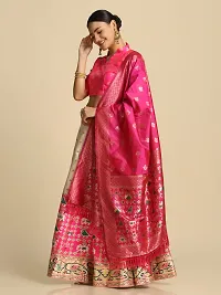 Stylish Pink Jacquard Silk  Lehenga Choli Set For Women-thumb3