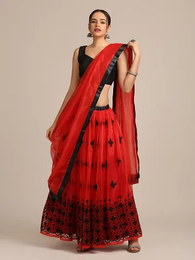 Stylish Net Semi Stitched Lehenga Choli