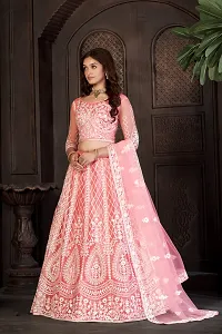 Stylish Peach NET  Lehenga Choli Set For Women-thumb2