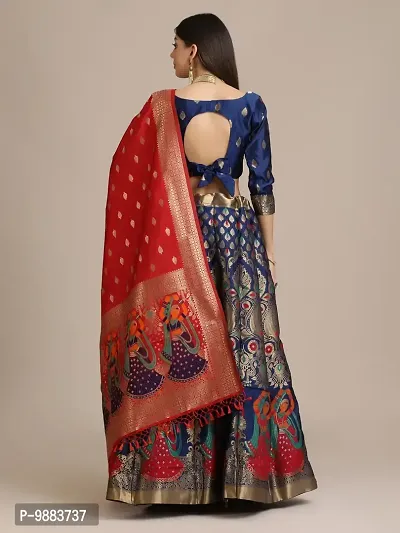 Women  Jacquard Semi Stitched Lehenga Choli-thumb2