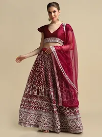 Stylish Pink Georgette  Lehenga Choli Set For Women-thumb4