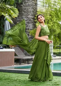 Stylish Green Rangolisilk  Lehenga Choli Set For Women-thumb1