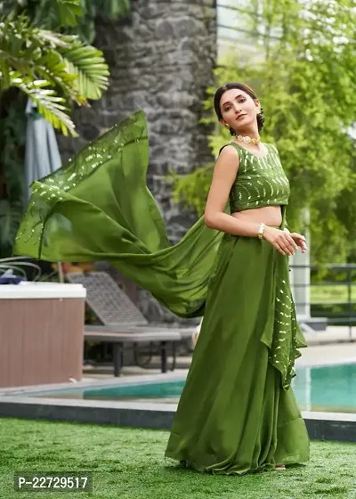 Stylish Green Rangolisilk  Lehenga Choli Set For Women-thumb2