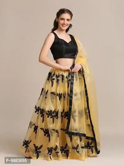 Women  Net Semi Stitched Lehenga Choli-thumb0