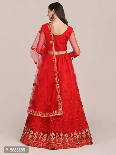 Women  Net Semi Stitched Lehenga Choli-thumb2