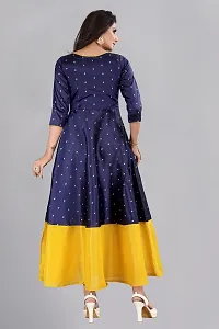 Beautiful Taffeta Woven Design Blue Indo-western Gown-thumb1