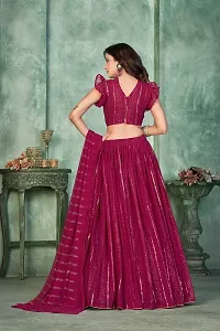 Stylish Pink Georgette  Lehenga Choli Set For Women-thumb1