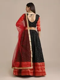 Women  Jacquard Semi Stitched Lehenga Choli-thumb1