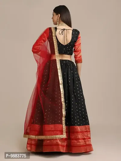 Women  Jacquard Semi Stitched Lehenga Choli-thumb2