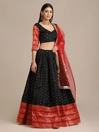 Women  Jacquard Semi Stitched Lehenga Choli-thumb2