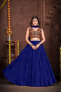 Stylish Blue French Crape  Lehenga Choli Set For Women-thumb3