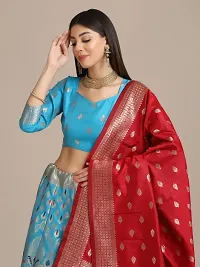 Women  Jacquard Semi Stitched Lehenga Choli-thumb3