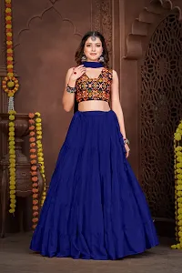 Stylish Blue French Crape  Lehenga Choli Set For Women-thumb2