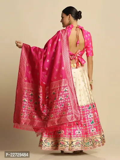 Stylish Pink Jacquard Silk  Lehenga Choli Set For Women-thumb3