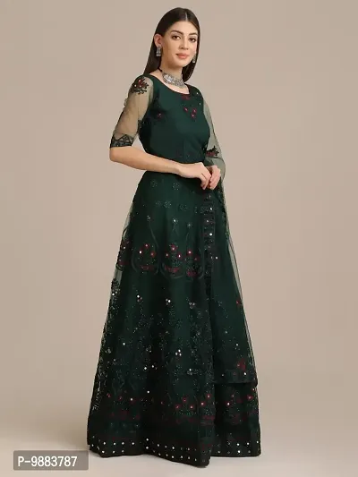 Women  Net Semi Stitched Lehenga Choli-thumb3