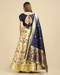 Women  Jacquard Semi Stitched Lehenga Choli-thumb1