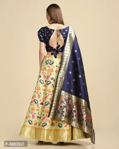 Women  Jacquard Semi Stitched Lehenga Choli-thumb2