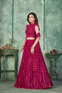 Stylish Pink Georgette  Lehenga Choli Set For Women-thumb2