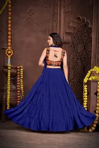 Stylish Blue French Crape  Lehenga Choli Set For Women-thumb1