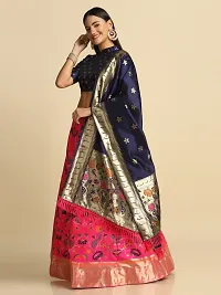 Women  Jacquard Semi Stitched Lehenga Choli-thumb1