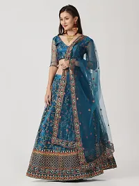 Women  Net Semi Stitched Lehenga Choli-thumb3