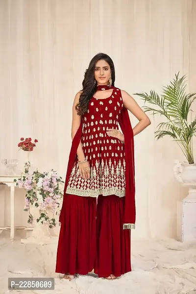 Classic Georgette Embroidered  Dress Material with Dupatta for Women