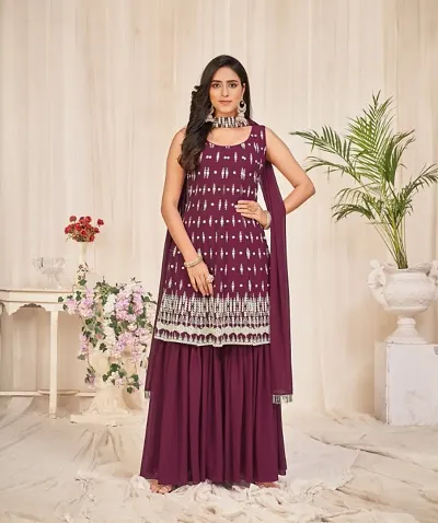 Stylish Georgette Embroidered Unstitched Suit