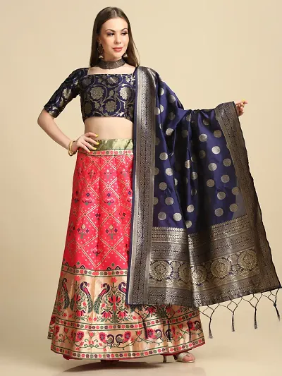 Stylish Banarasi Silk Lehenga With Dupatta