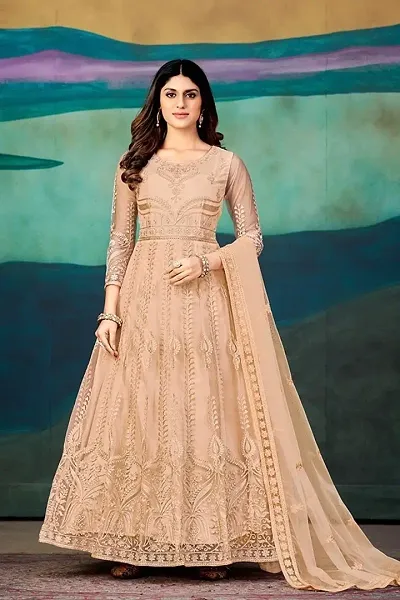 Light Net Embroidery Anarkali Salwar Suit For Women