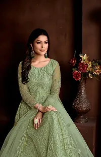 Pista Net Embroidery Anarkali Salwar Suit For Women-thumb1