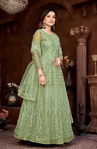 Pista Net Embroidery Anarkali Salwar Suit For Women-thumb2