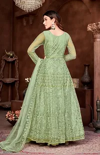 Pista Net Embroidery Anarkali Salwar Suit For Women-thumb3